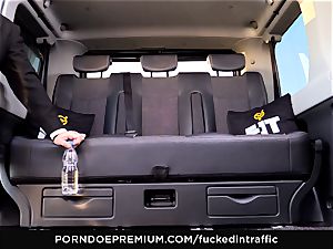 romped IN TRAFFIC - Footjob and car fuckfest with Tina Kay